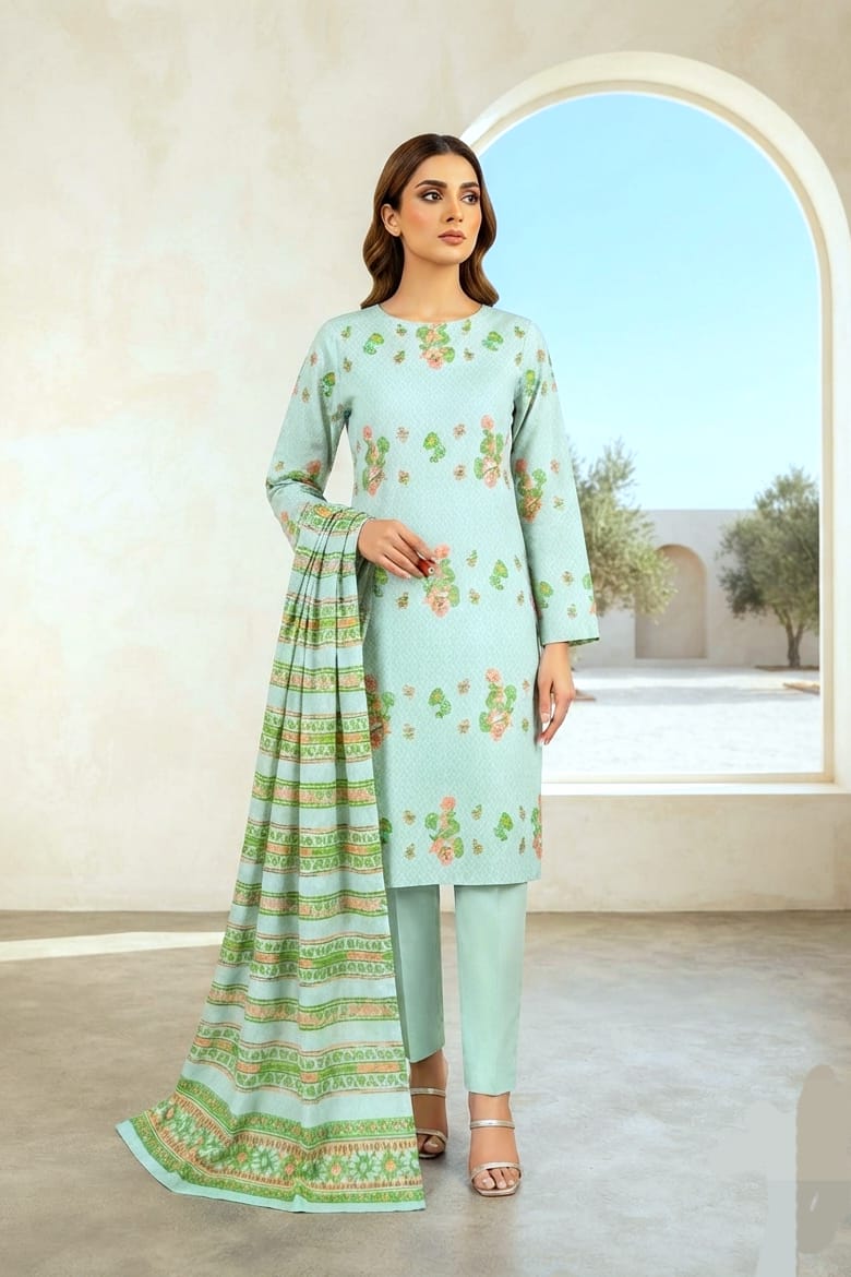 J. Unstitched Jacquard 3pc