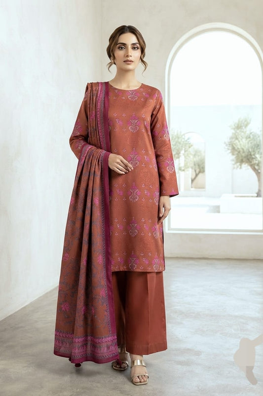 J. Unstitched Jacquard 3pc