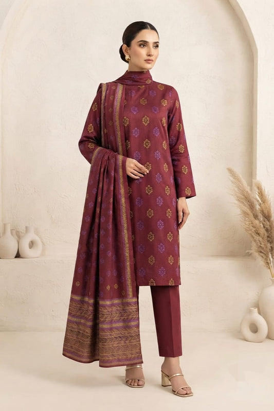 J. Unstitched Jacquard 3pc