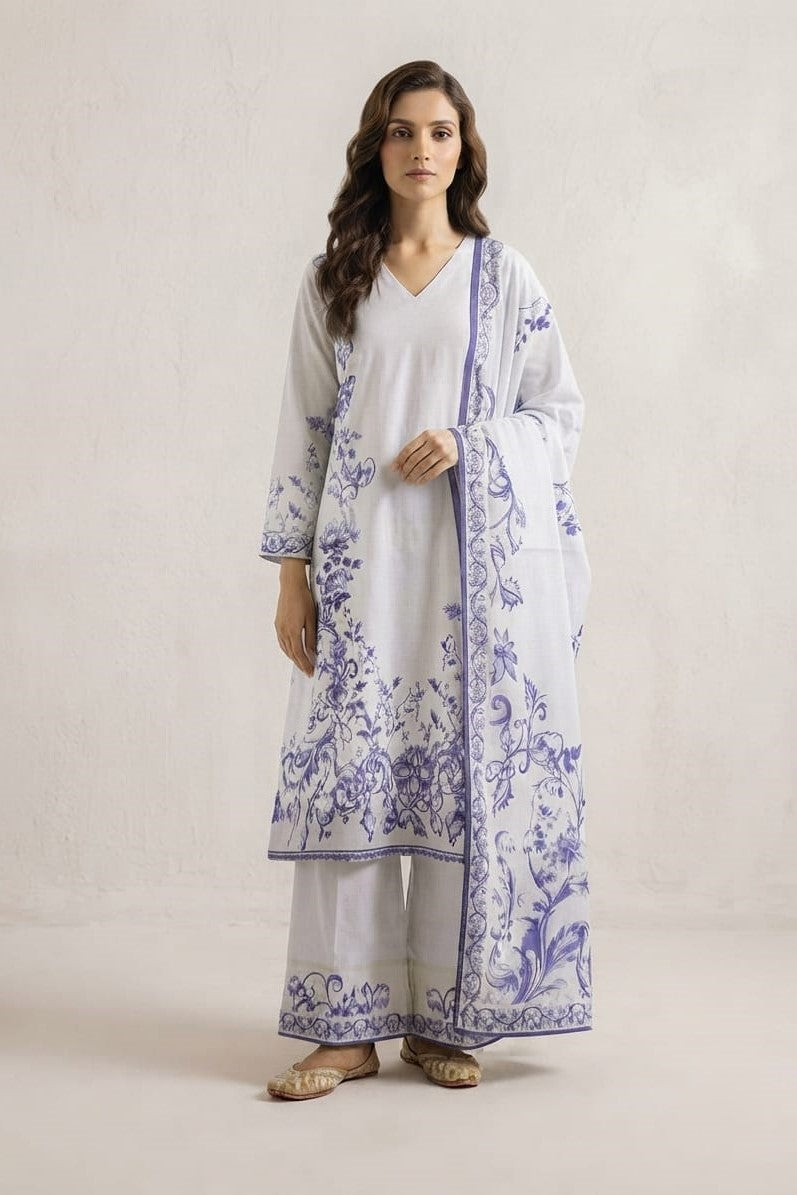 Saya Unstitched Printed Dobby Viscose 3pc