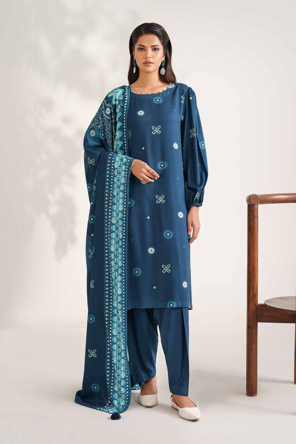 Nishat Unstitched Printed Viscose 3pc