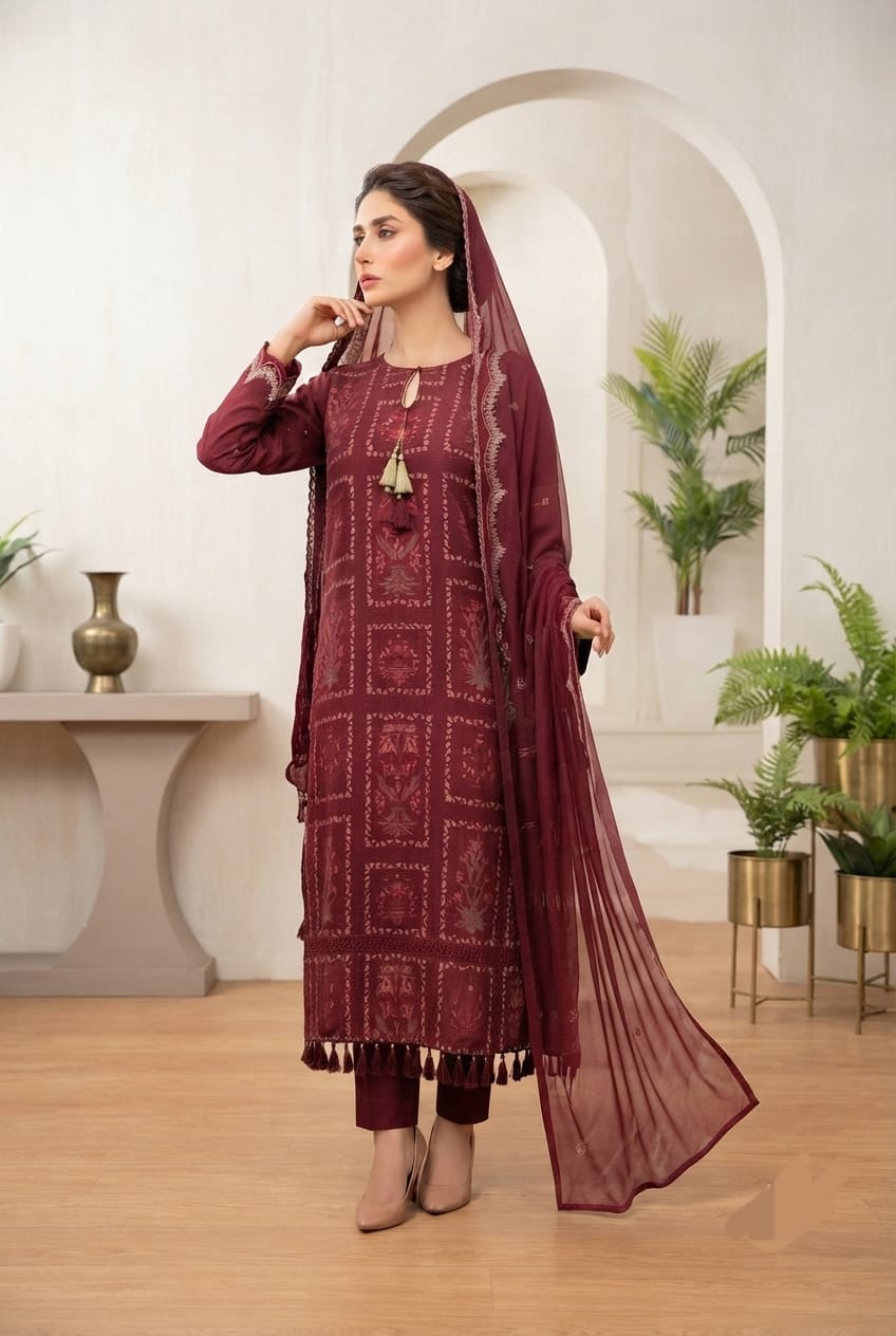 Noor jahan Aarzoo Unstitched Embroidered Karandi 3pc