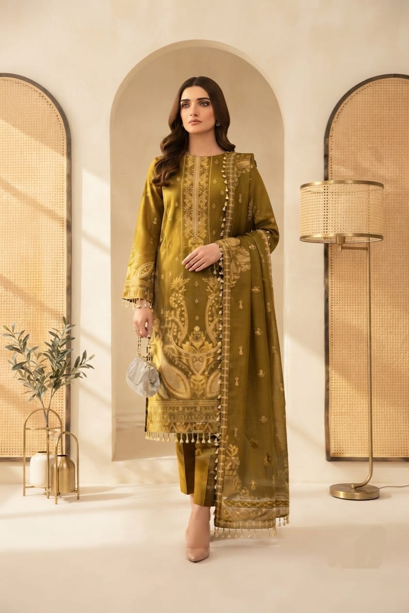 Noor jahan Pareeshay Unstitched Embroidered Wool 3pc