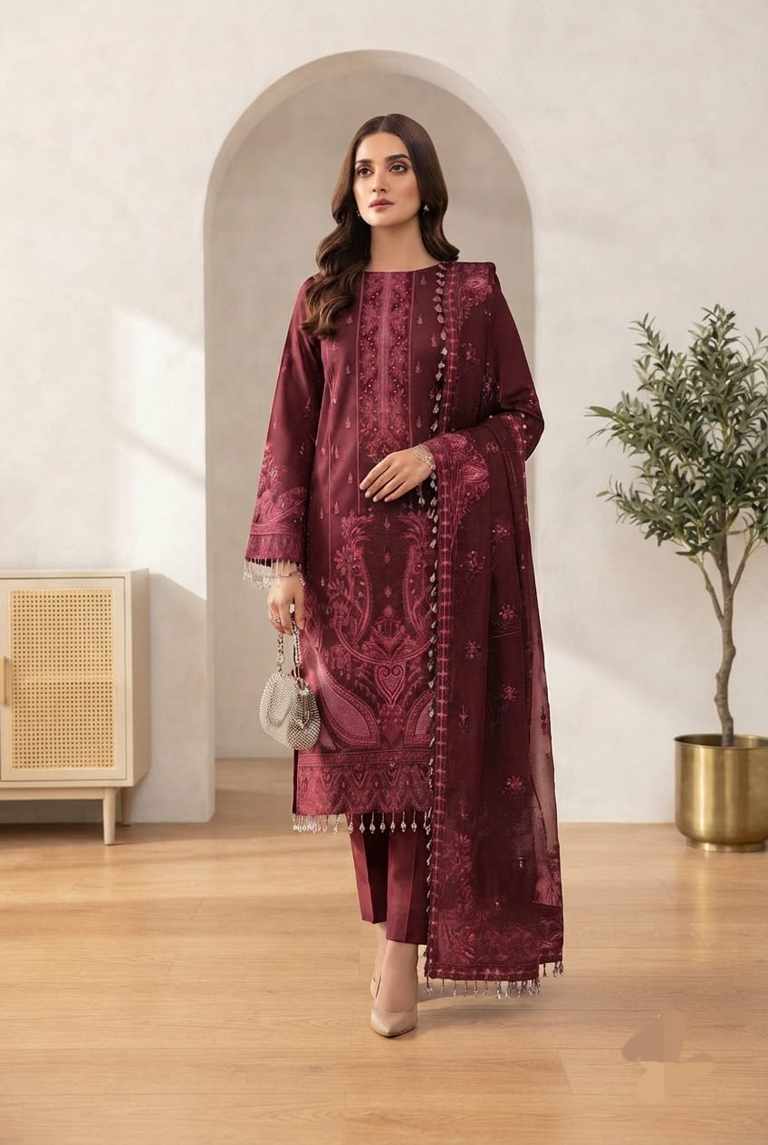 Noor jahan Pareeshay Unstitched Embroidered Wool 3pc