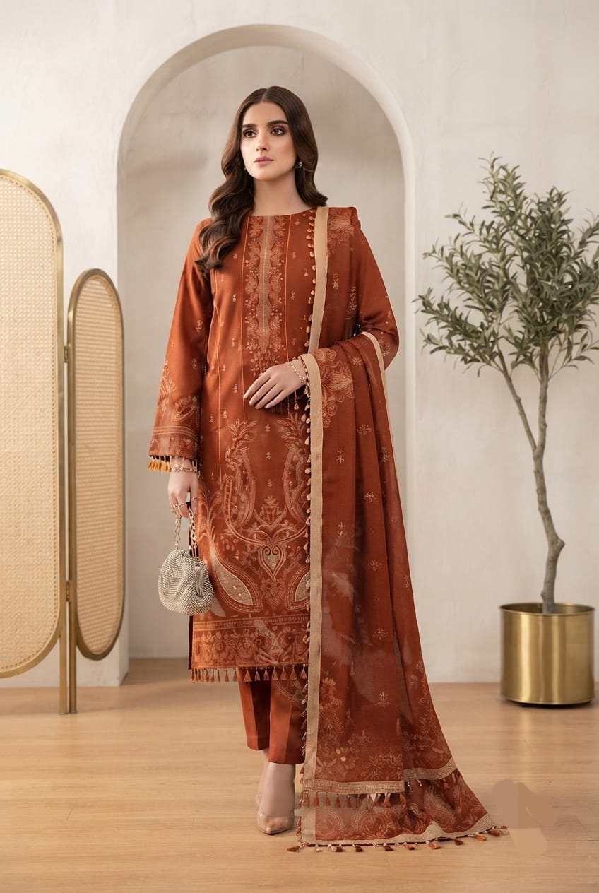 Noor jahan Pareeshay Unstitched Embroidered Wool 3pc