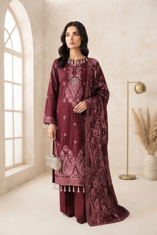 Noor jahan Noor E Khas Unstitched Embroidered Wool 3pc