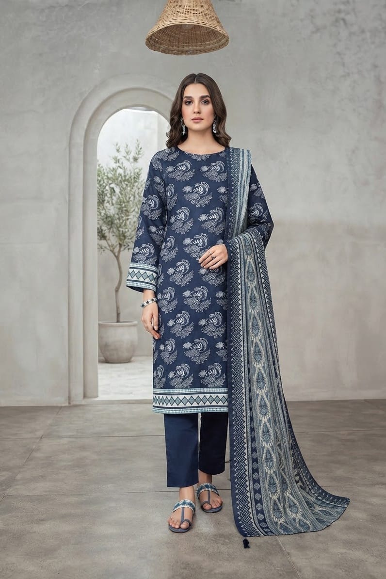 Mizaj Maha Unstitched Printed Khaddar 3pc