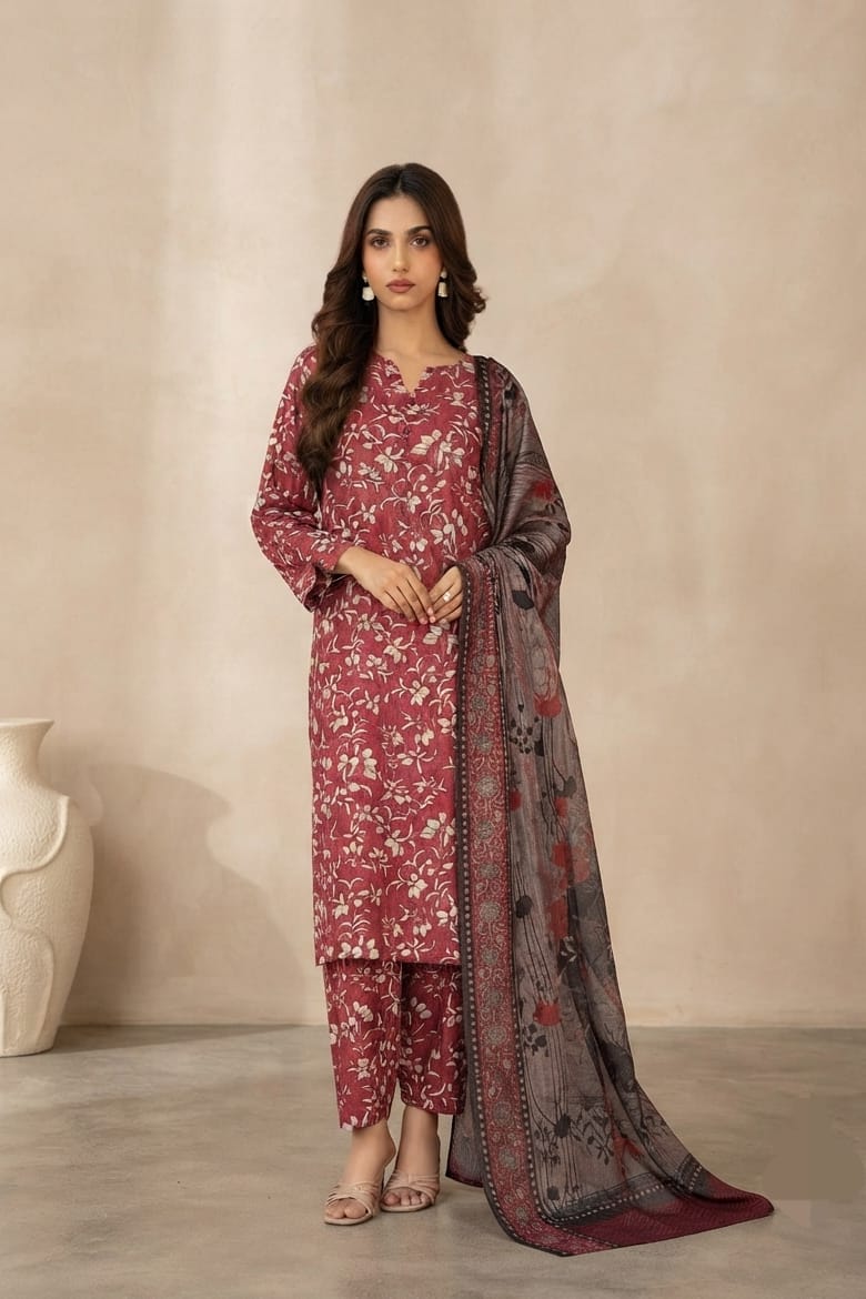 Tawakal Dilshan Linen Stitched Printed 3pc