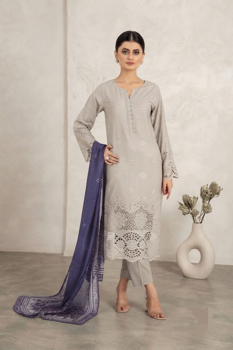 Tawakal Riyana Schifflie Staple Stitched Embroidered 3pc
