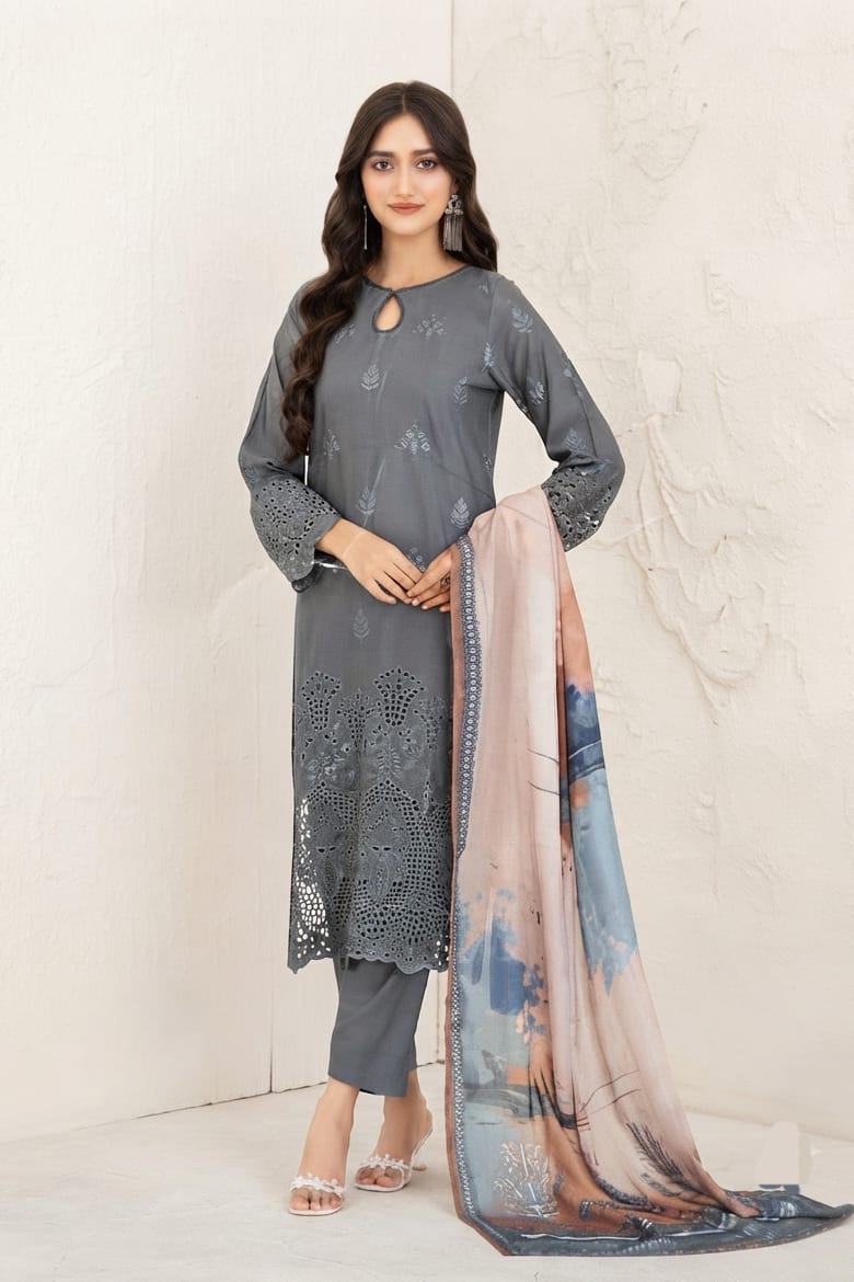 Tawakal Riyana Schifflie Staple Stitched Embroidered 3pc