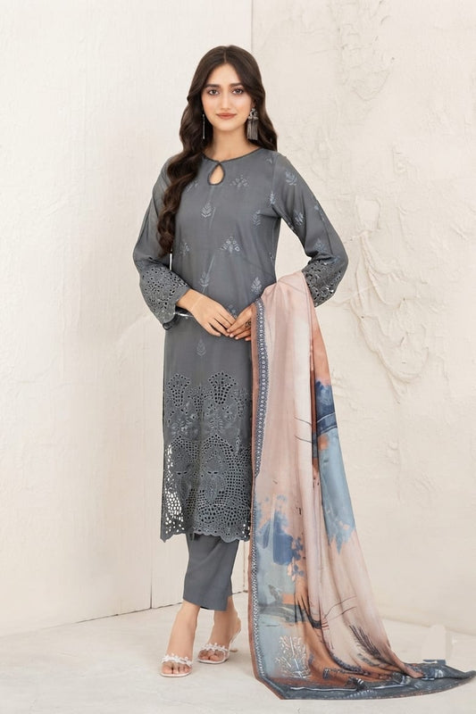 Tawakal Riyana Schifflie Staple Stitched Embroidered 3pc