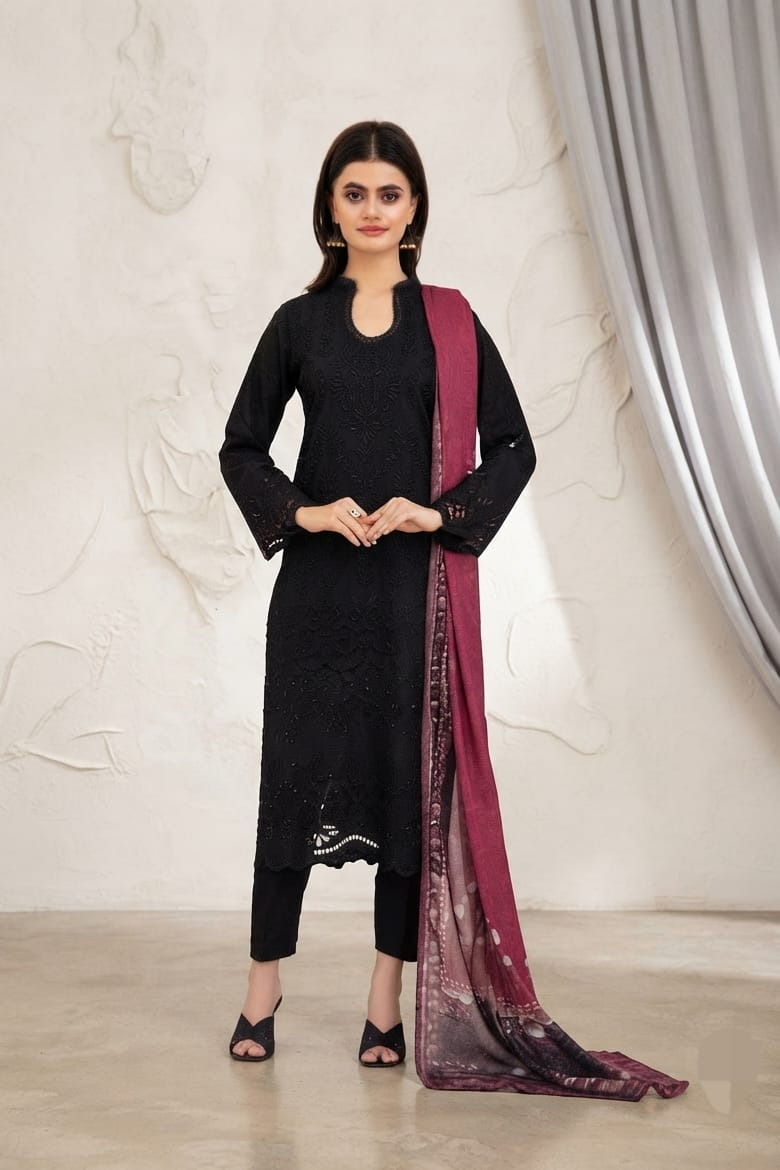 Tawakal Riyana Schifflie Staple Stitched Embroidered 3pc