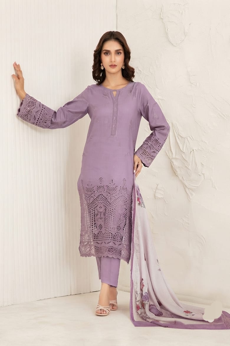 Tawakal Riyana Schifflie Staple Stitched Embroidered 3pc
