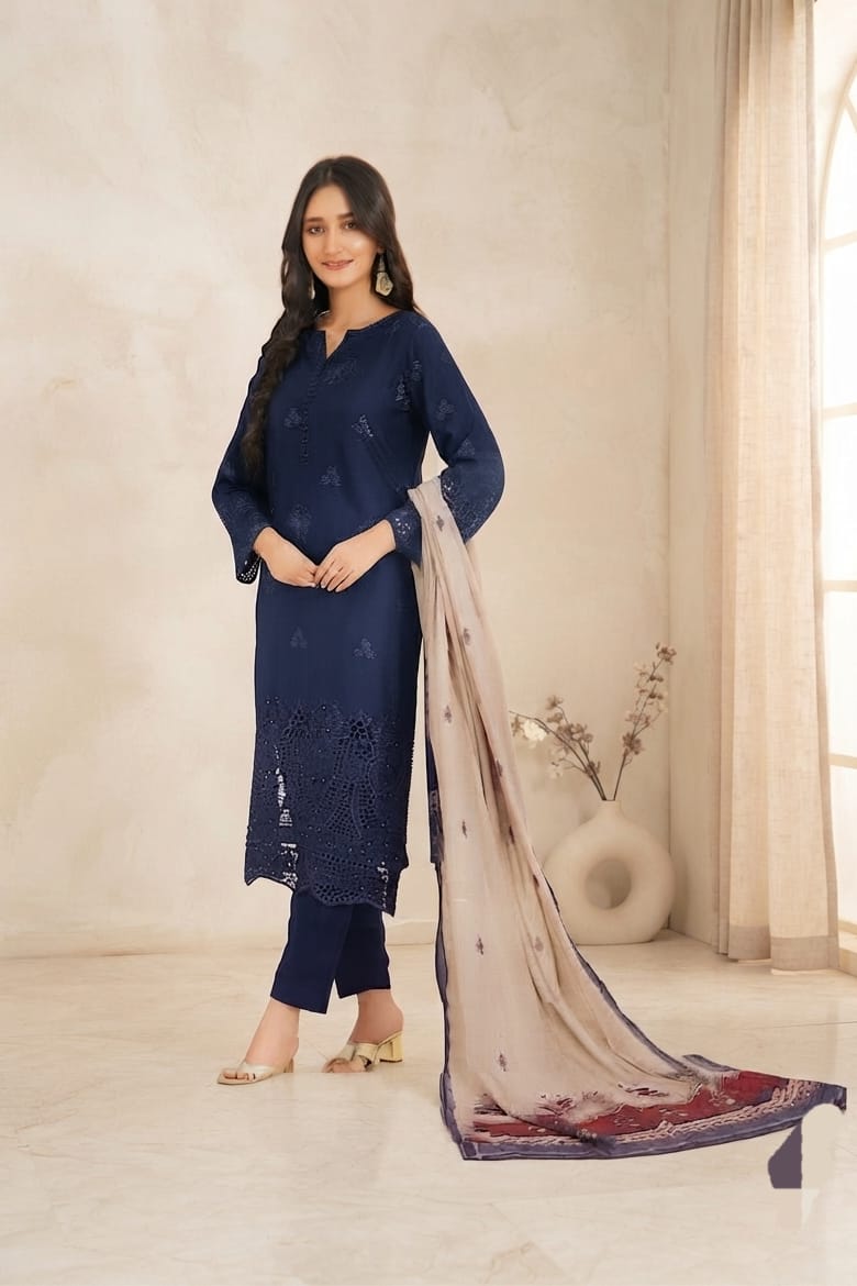 Tawakal Riyana Schifflie Staple Stitched Embroidered 3pc