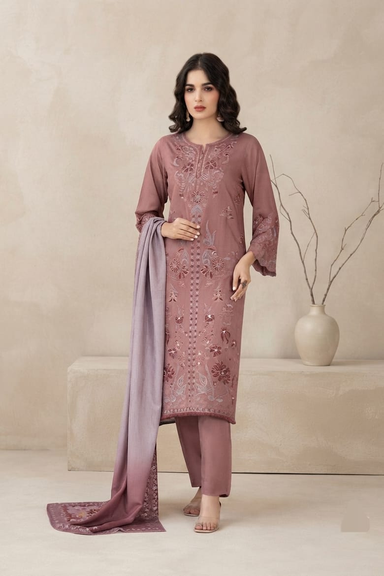 Tawakal Amairah Viscose Slub Stitched Embroidered 3pc