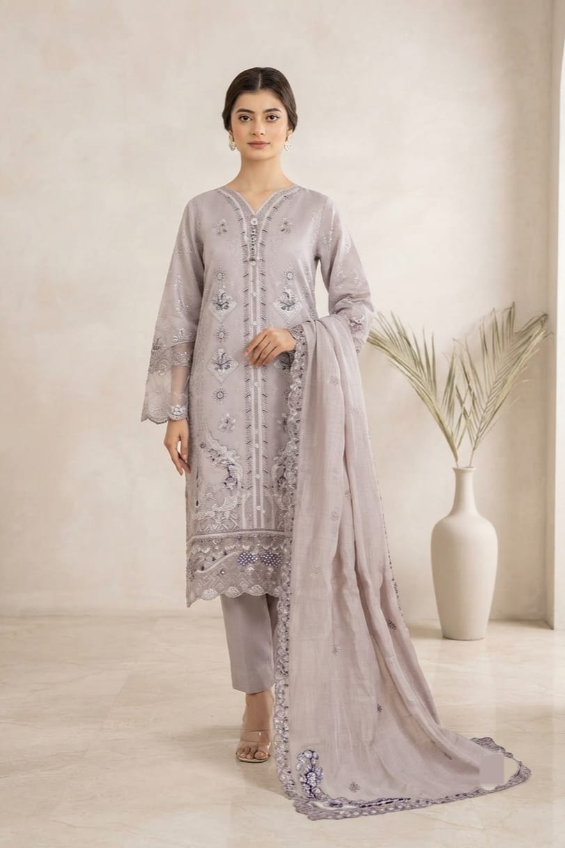 Tawakal Amairah Viscose Slub Stitched Embroidered 3pc