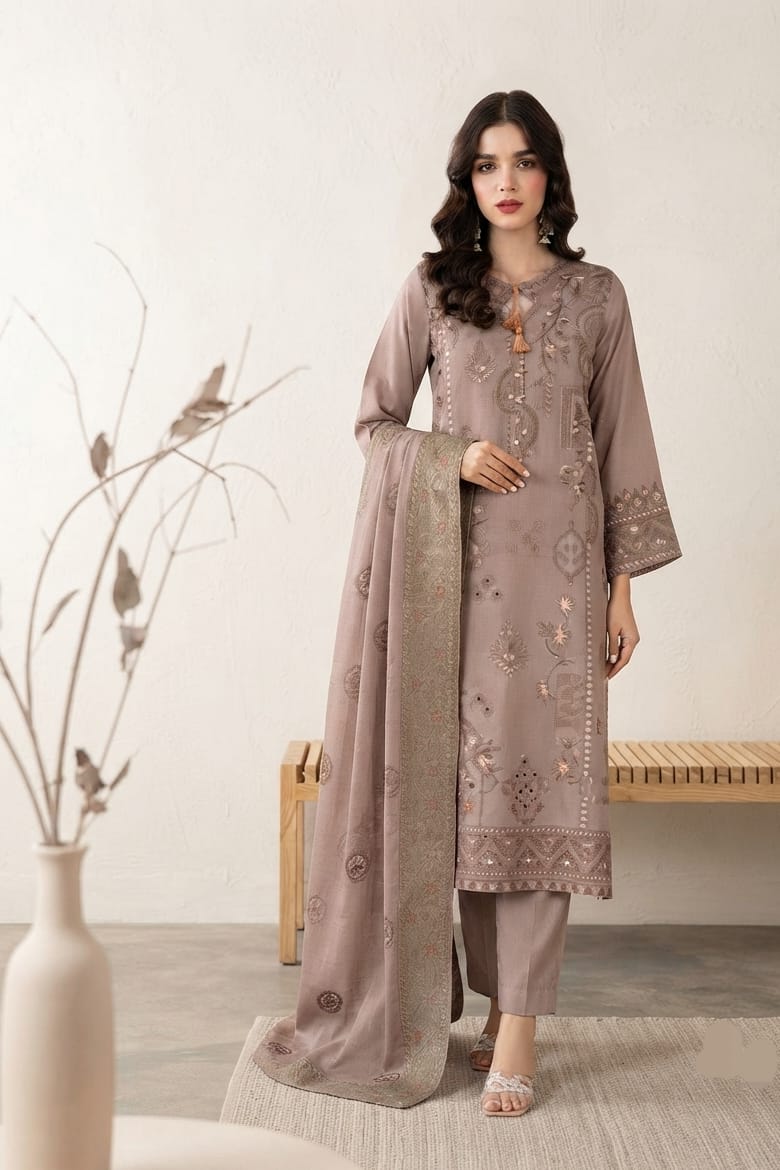 Tawakal Amairah Viscose Slub Stitched Embroidered 3pc