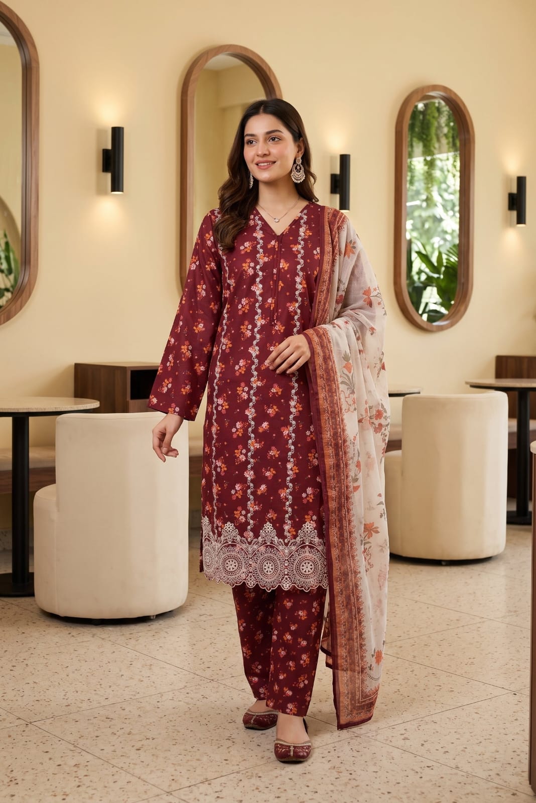 Tawakal Zaina Unstitched Embroidered Cotton 3pc