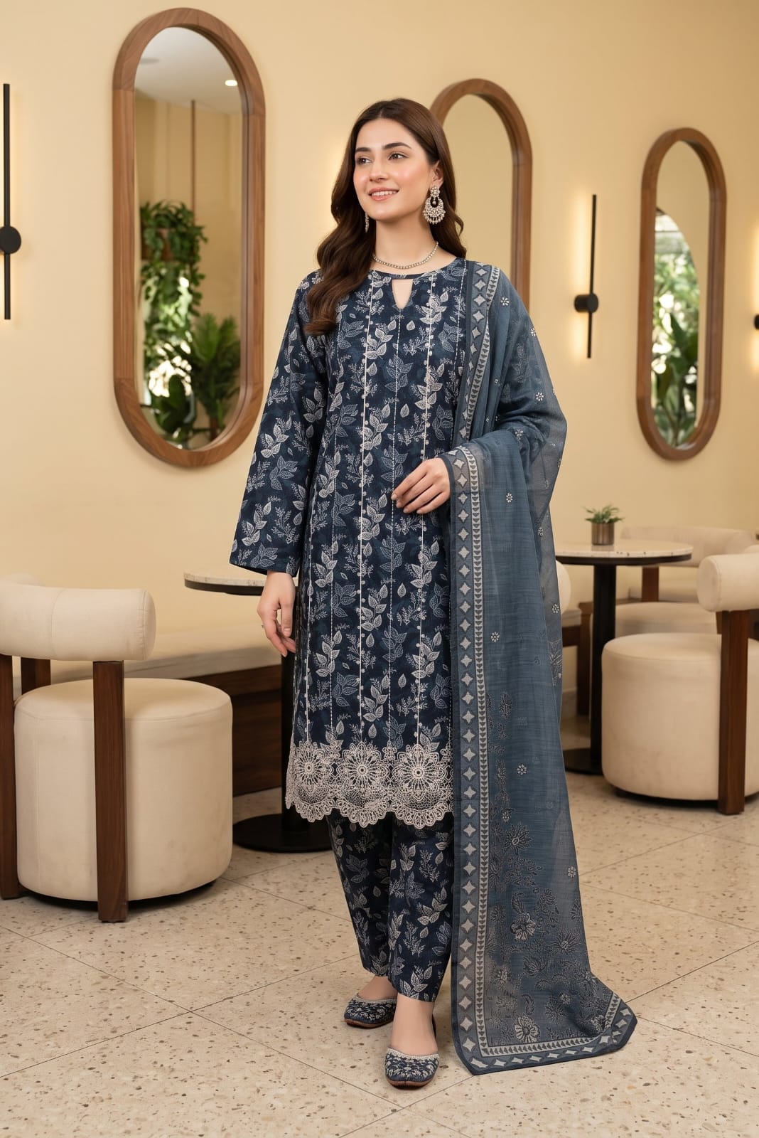 Tawakal Zaina Unstitched Embroidered Cotton 3pc