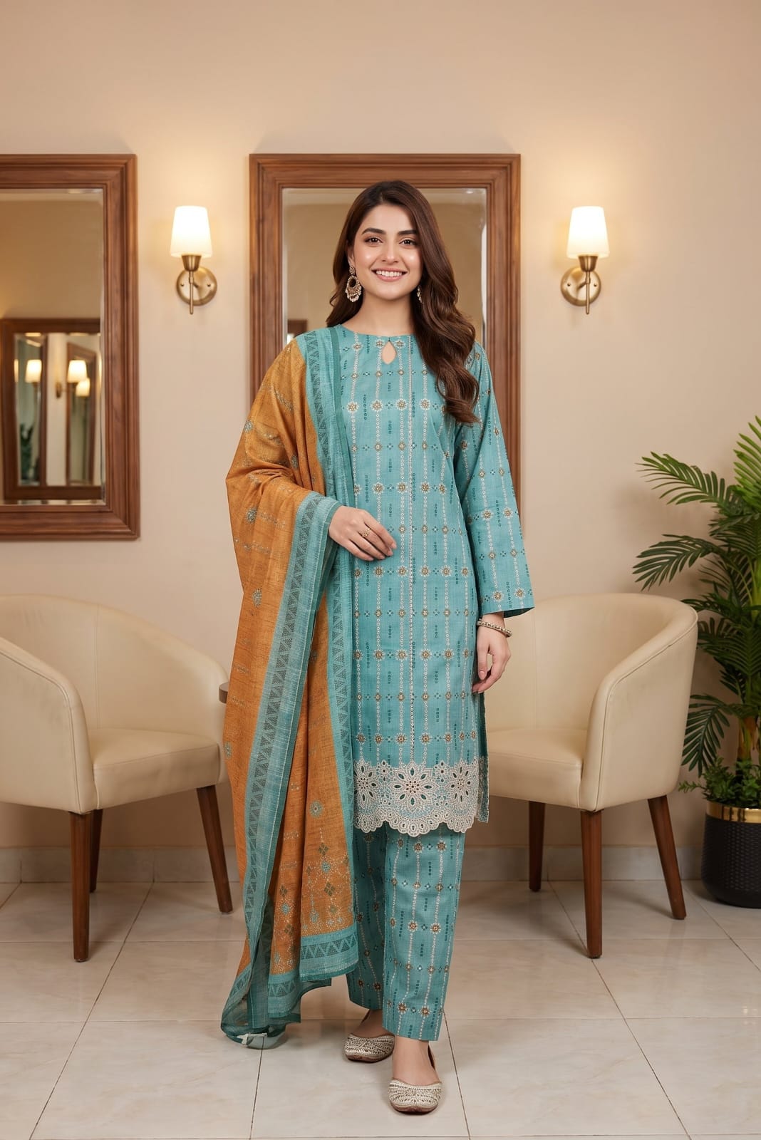 Tawakal Zaina Unstitched Embroidered Cotton 3pc