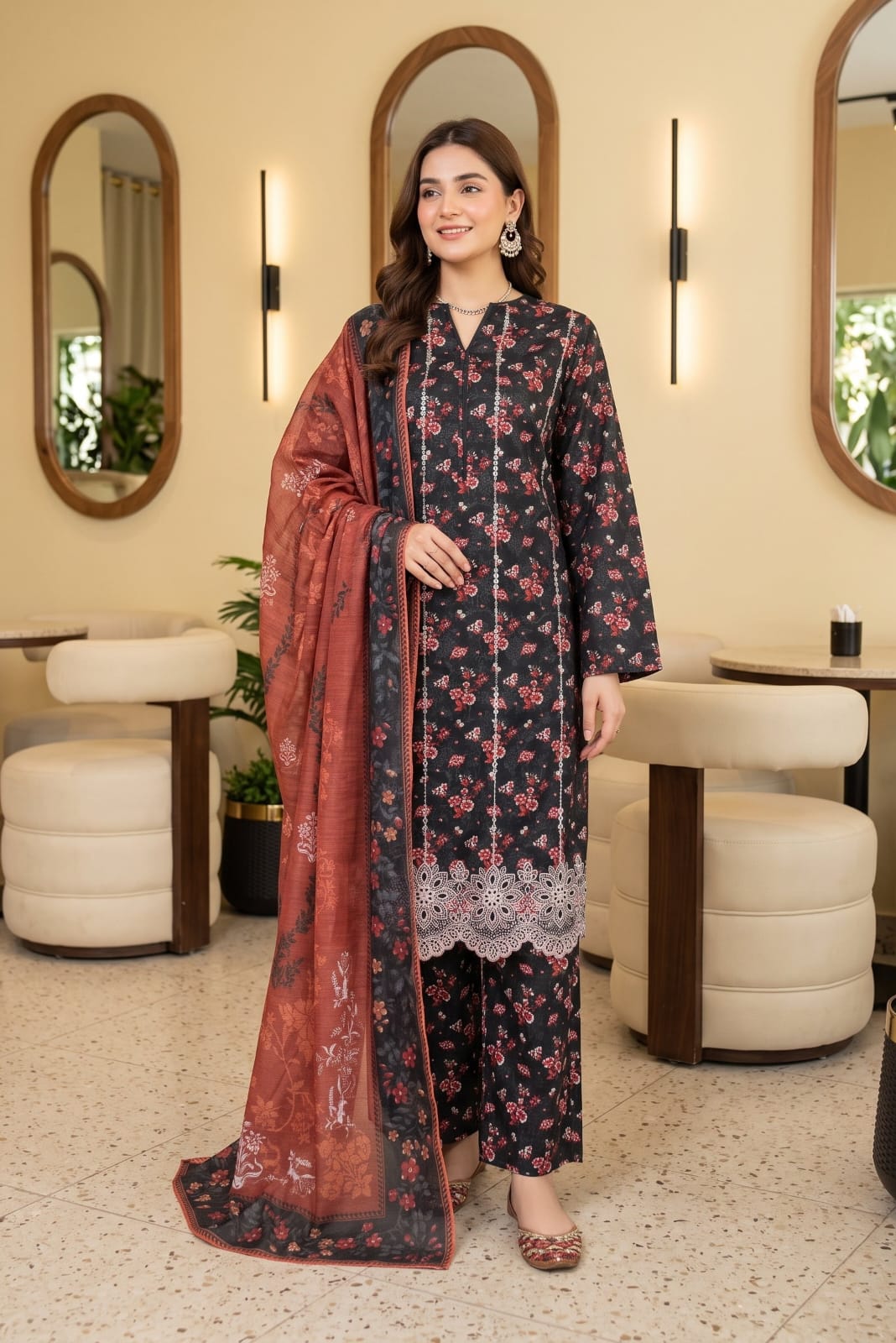 Tawakal Zaina Unstitched Embroidered Cotton 3pc