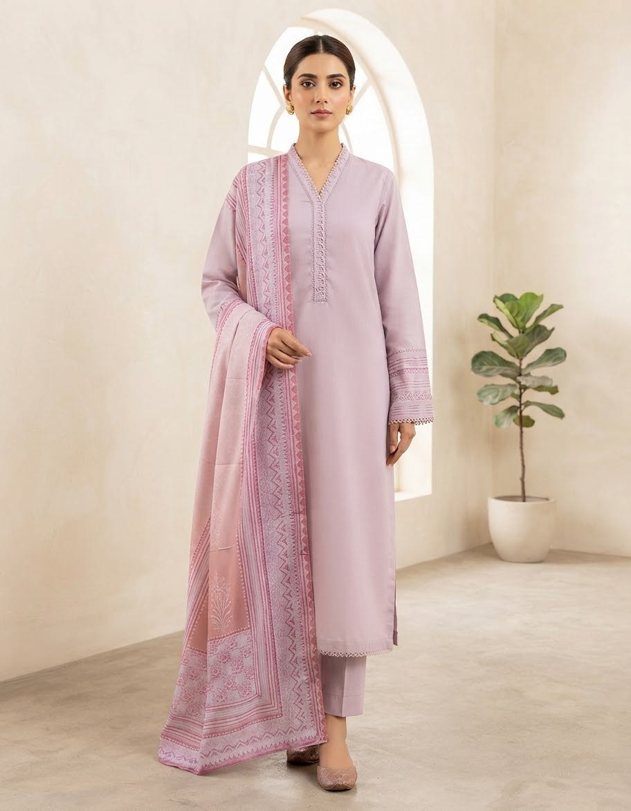 Tawakal Nayab Karandi Stitched Embroidered 3pc