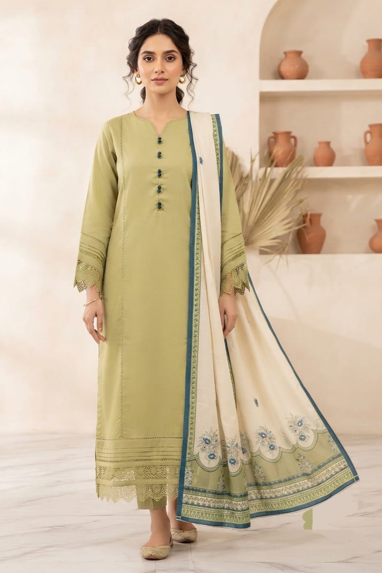 Tawakal Nayab Karandi Stitched Embroidered 3pc