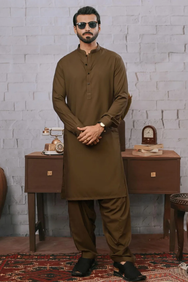 Stenciller Green Land Men's Unstitched Wash & Wear