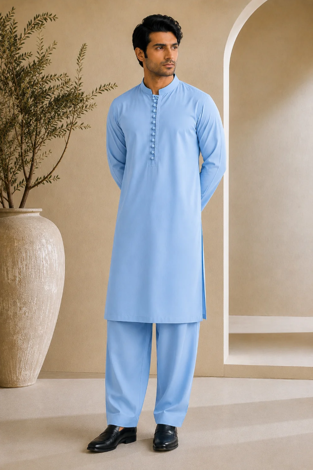 Stenciller Green Land Men's Unstitched Wash & Wear