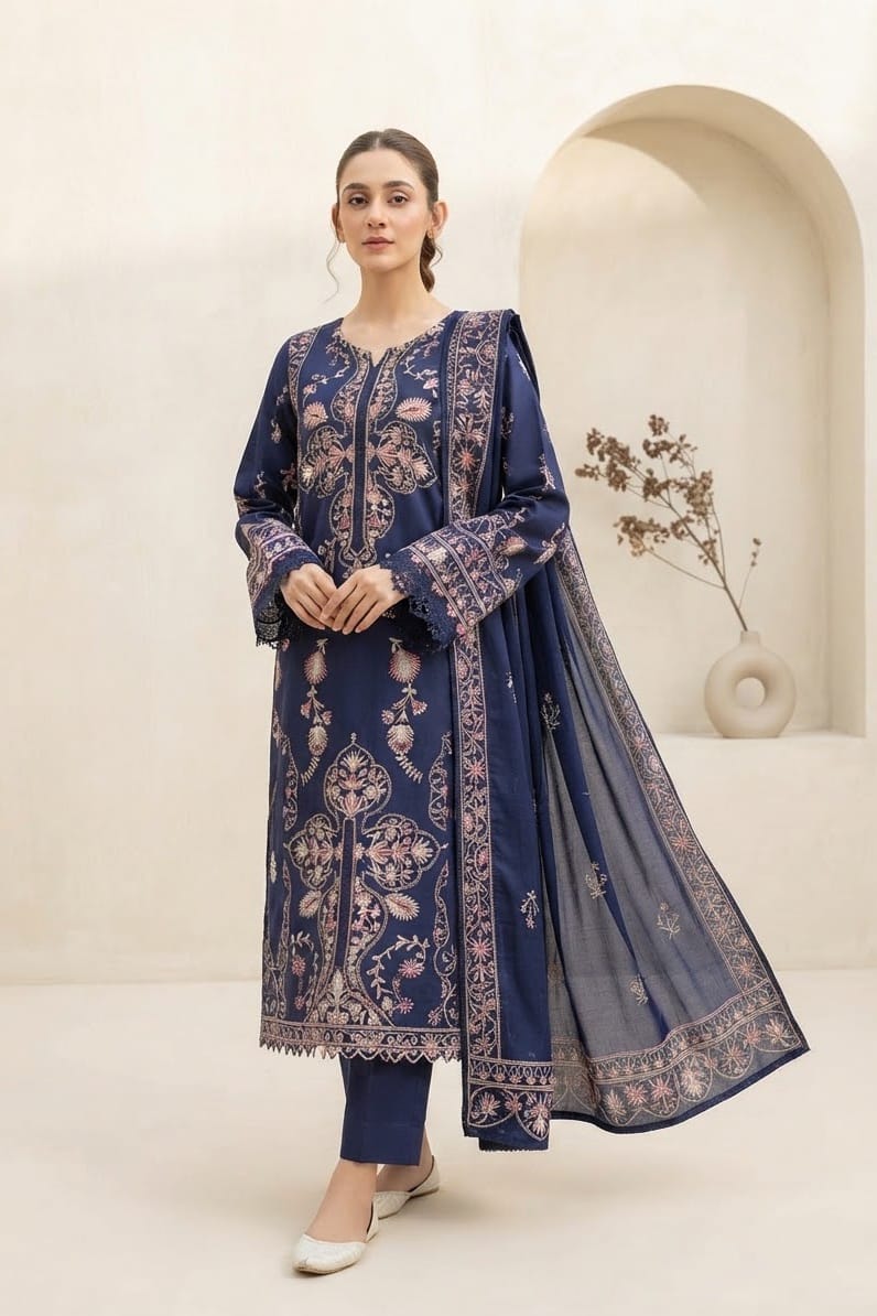 Johra Aseela Unstitched Embroidered Resham Karandi 3pc