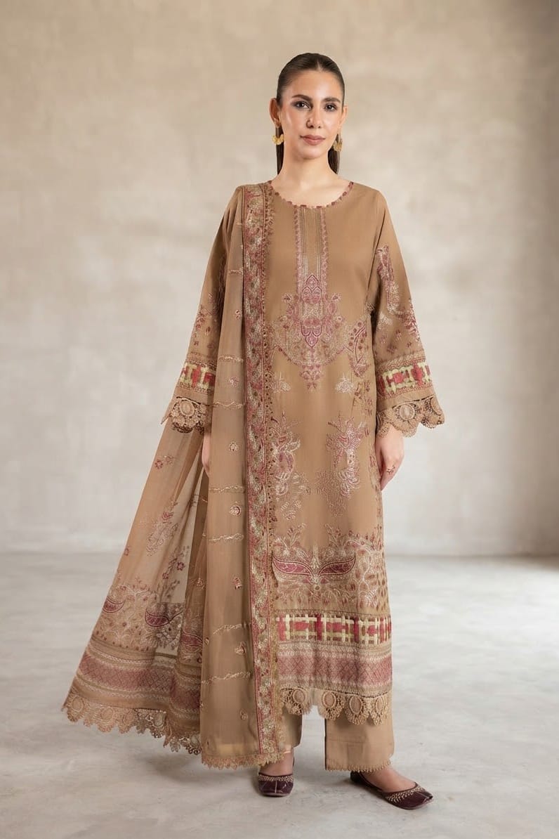 Johra Aseela Unstitched Embroidered Resham Karandi 3pc