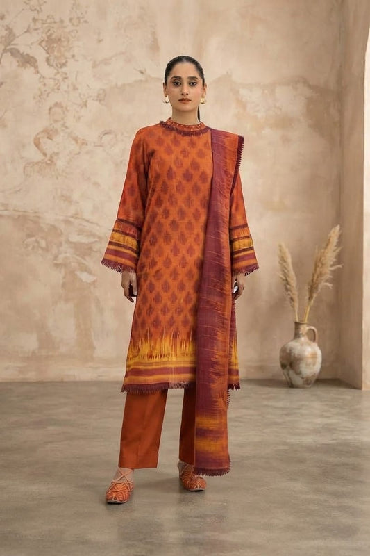Gul Ahmed Unstitched Printed Khaddar 3pc