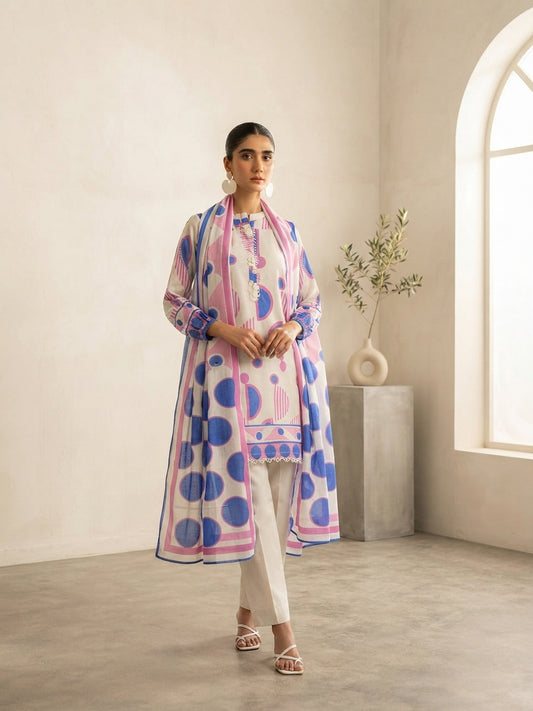 Al Karam Unstitched Printed Karandi 3pc