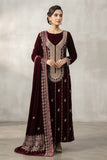 Premium Unstitched Embroidered Velvet 3pc