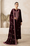 Premium Unstitched Embroidered Velvet 3pc