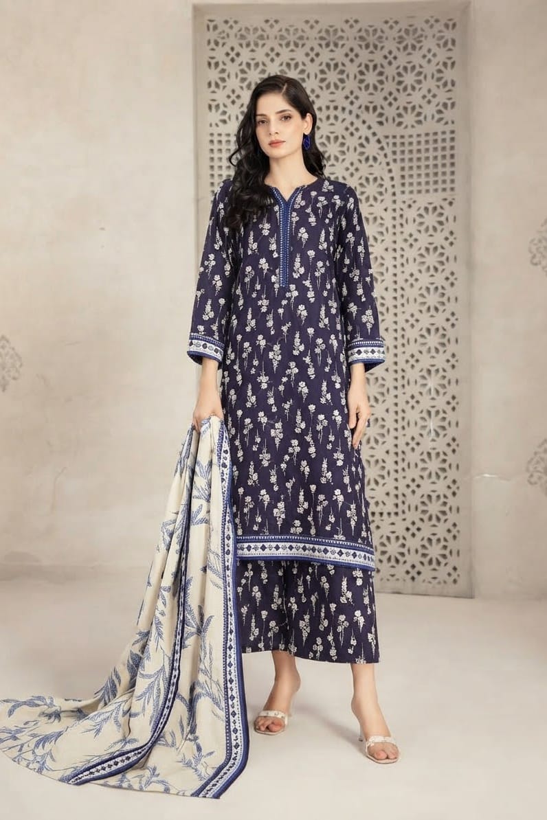 Tawakal Nazama Khaddar Stitched Printed 3pc