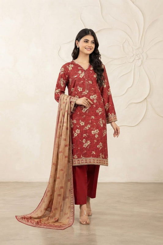 Tawakal Nazama Staple Slub Stitched Printed 3pc