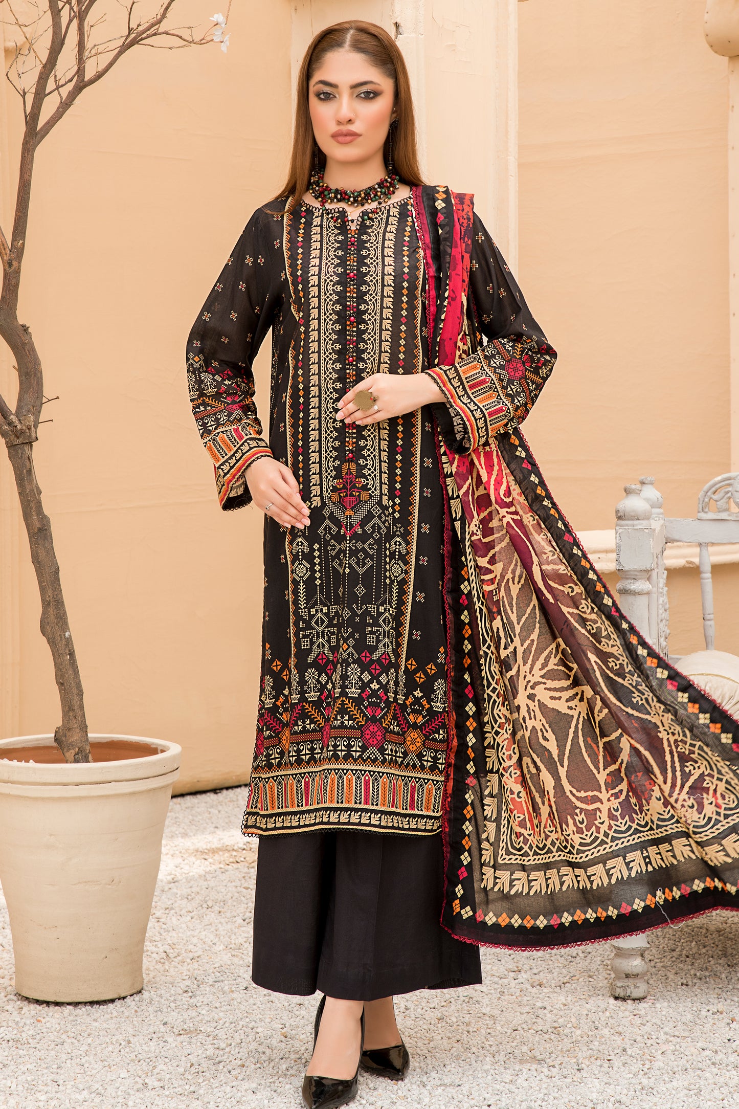 Jacquard Printed Lawn Unstitched 3pc