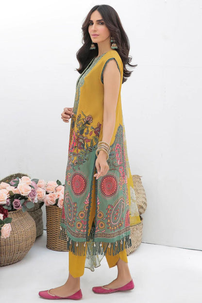 Embroidered Lawn-Yellow-2PC - Branded Cut Pieces