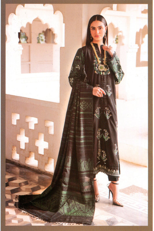 RajBari Embroidered khaddar Luxury 3PC - Branded Cut Pieces