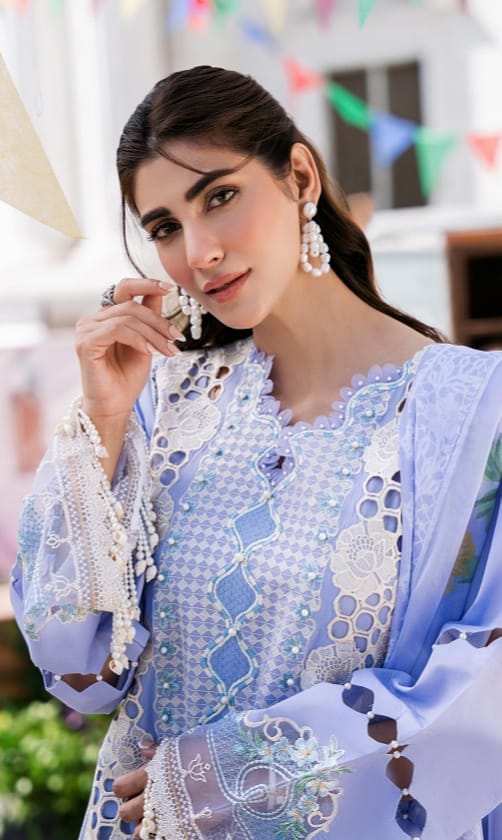 Bin Ilyas Clara Luxury Embroidered Lawn Collection 3pc - Branded Cut Pieces