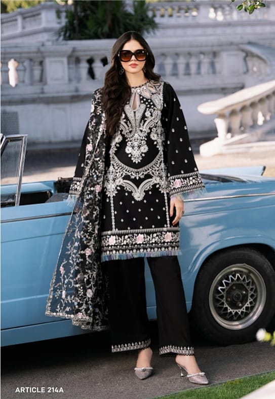 Bin Ilyas Clara Luxury Embroidered Lawn Collection 3pc - Branded Cut Pieces