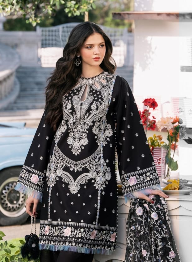 Bin Ilyas Clara Luxury Embroidered Lawn Collection 3pc - Branded Cut Pieces