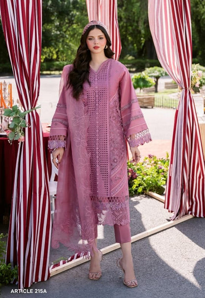 Bin Ilyas Clara Luxury Embroidered Lawn Collection 3pc - Branded Cut Pieces