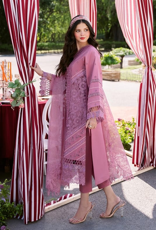 Bin Ilyas Clara Luxury Embroidered Lawn Collection 3pc - Branded Cut Pieces