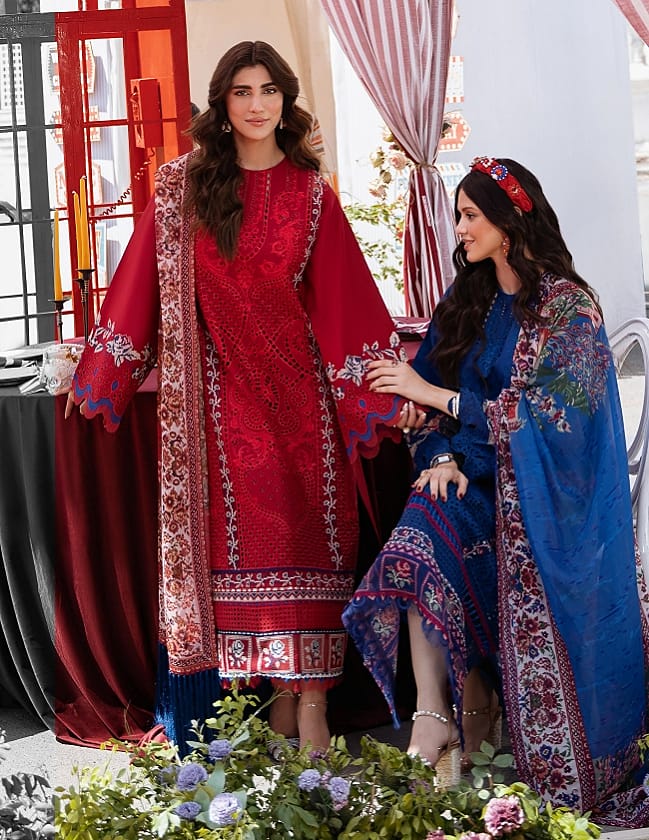 Bin Ilyas Clara Luxury Embroidered Lawn Collection 3pc - Branded Cut Pieces