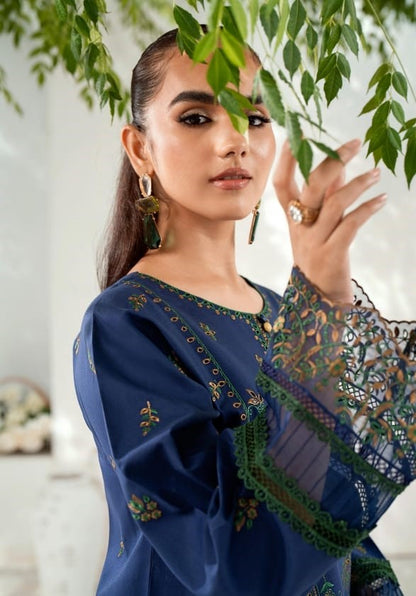 Bin Ilyas Riwaayat Luxury Embroidered Lawn Collection 3pc - Branded Cut Pieces