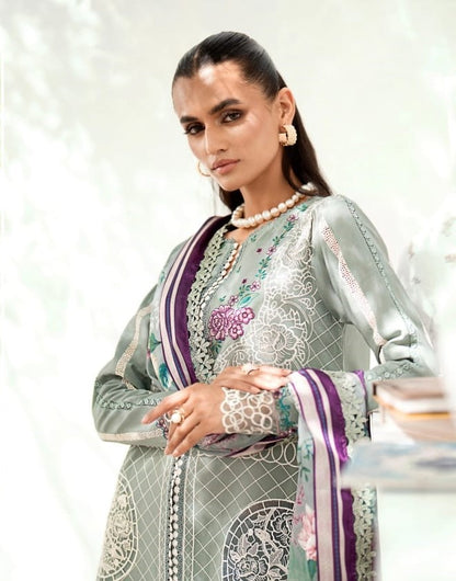 Bin Ilyas Riwaayat Luxury Embroidered Lawn Collection 3pc - Branded Cut Pieces