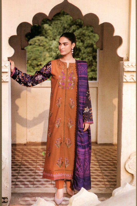 RajBari Embroidered Khaddar Luxury 3PC - Branded Cut Pieces