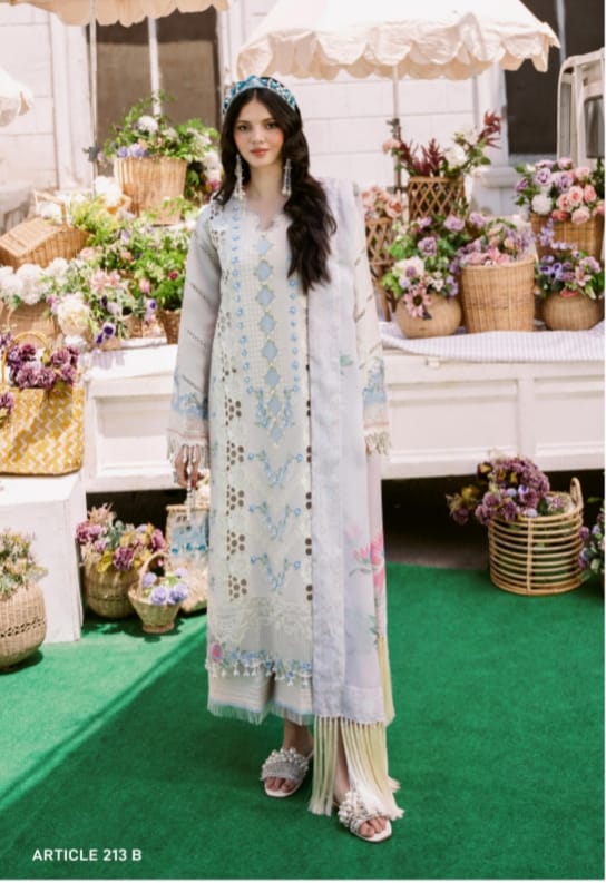 Bin Ilyas Clara Luxury Embroidered Lawn Collection 3pc - Branded Cut Pieces